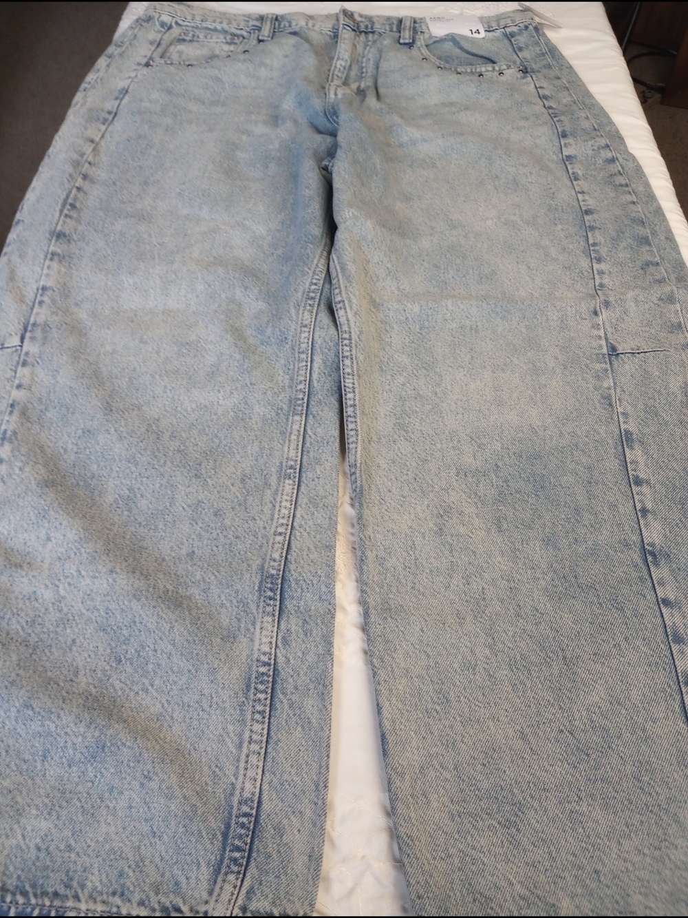 Aeropostale Aero Women's Non Stretch Light Blue Stonewash Barrel Jeans Size 14